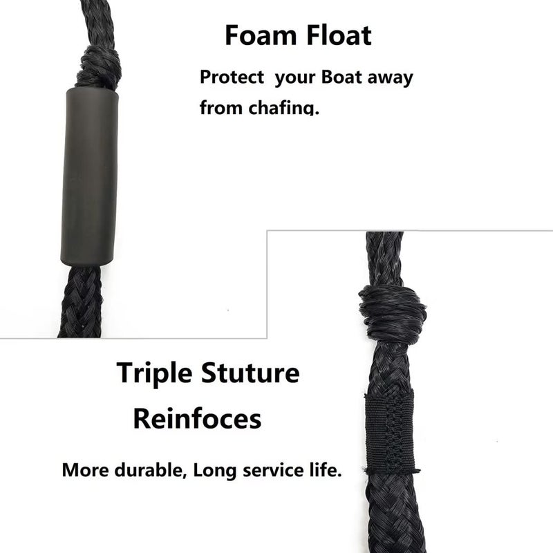 Perixir Bungee Dock Lines, 4-Pack, Black, 4ft (Stretches to 5.5ft), Compatible with Watercraft, Boat Mooring Rope - Image 4